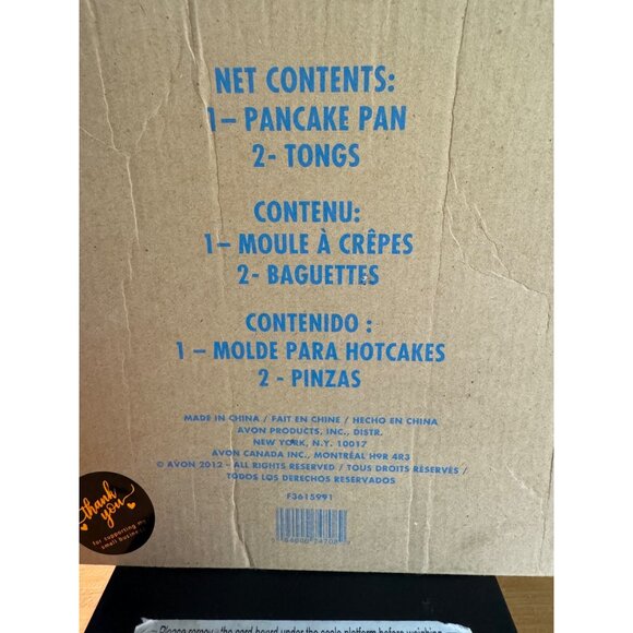 NEW Avon Pancake Pan Set With Wooden Tongs For Fluffy Pancakes - Picture 6 of 6